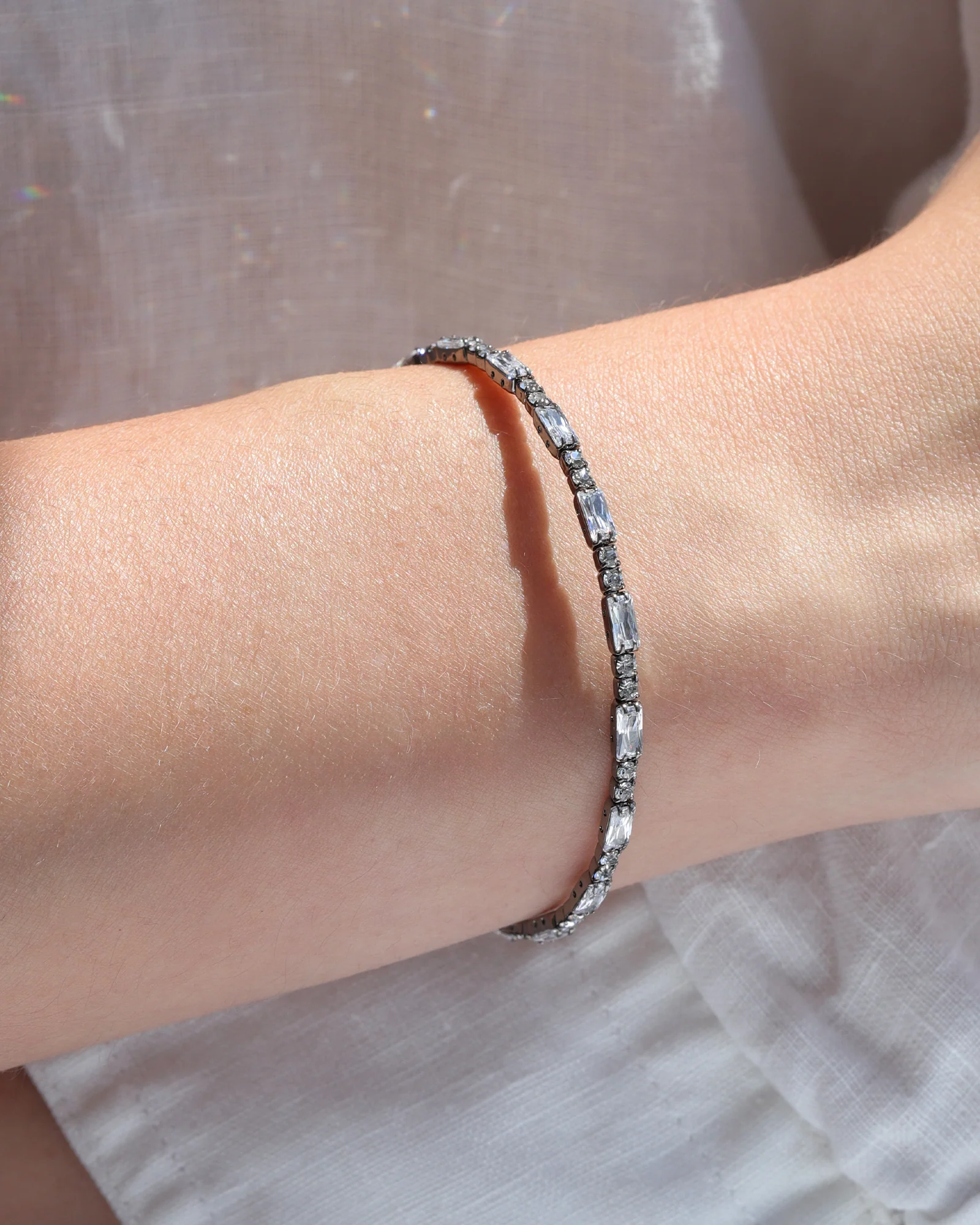 Baguette Round Crystal Bracelet - Image 2