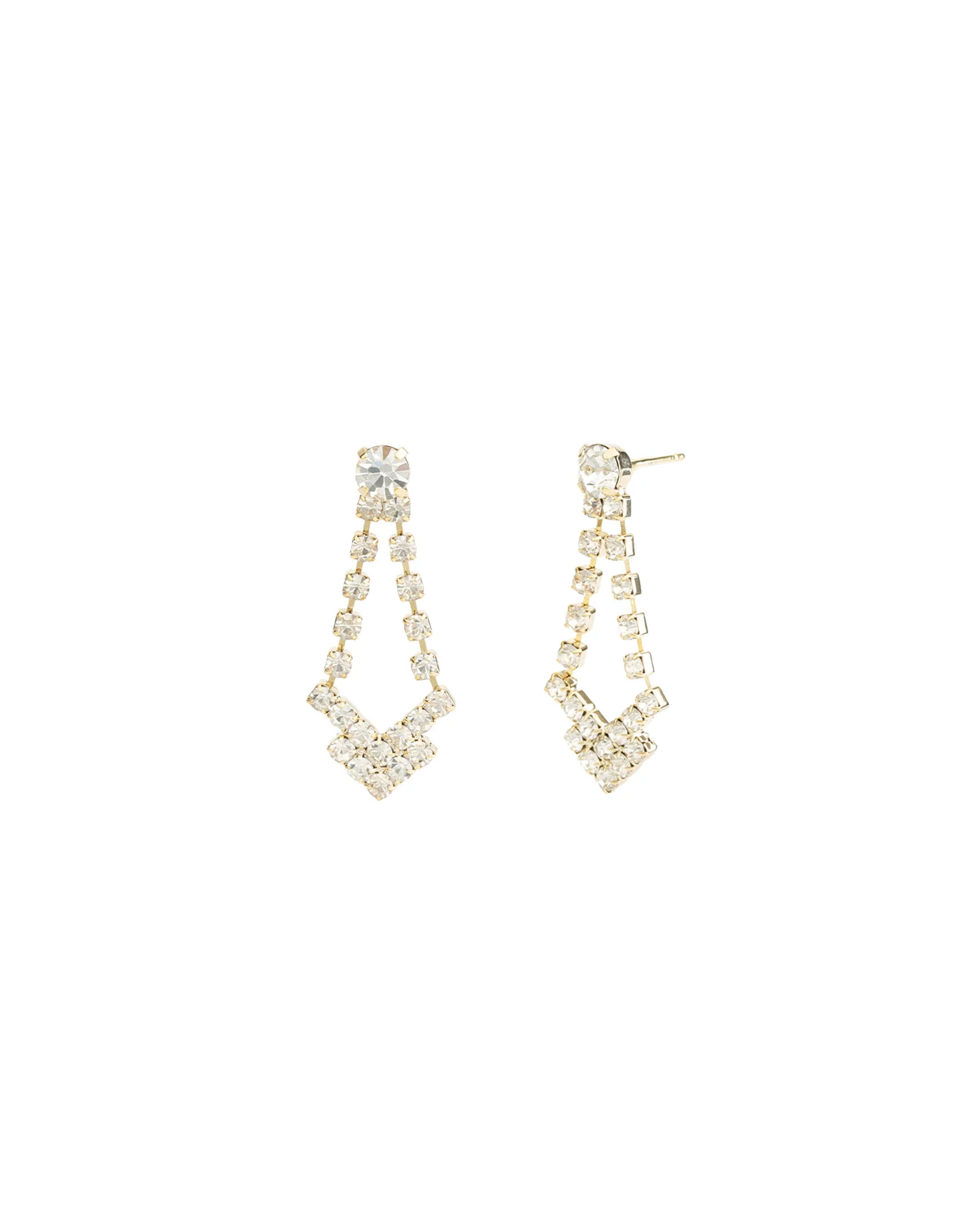 Chevron Crystal Drop Earrings
