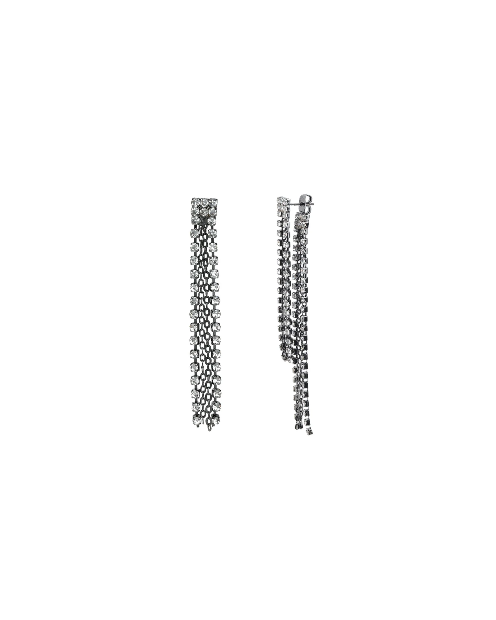 Crystal Fringe Convertible Front Back Earrings