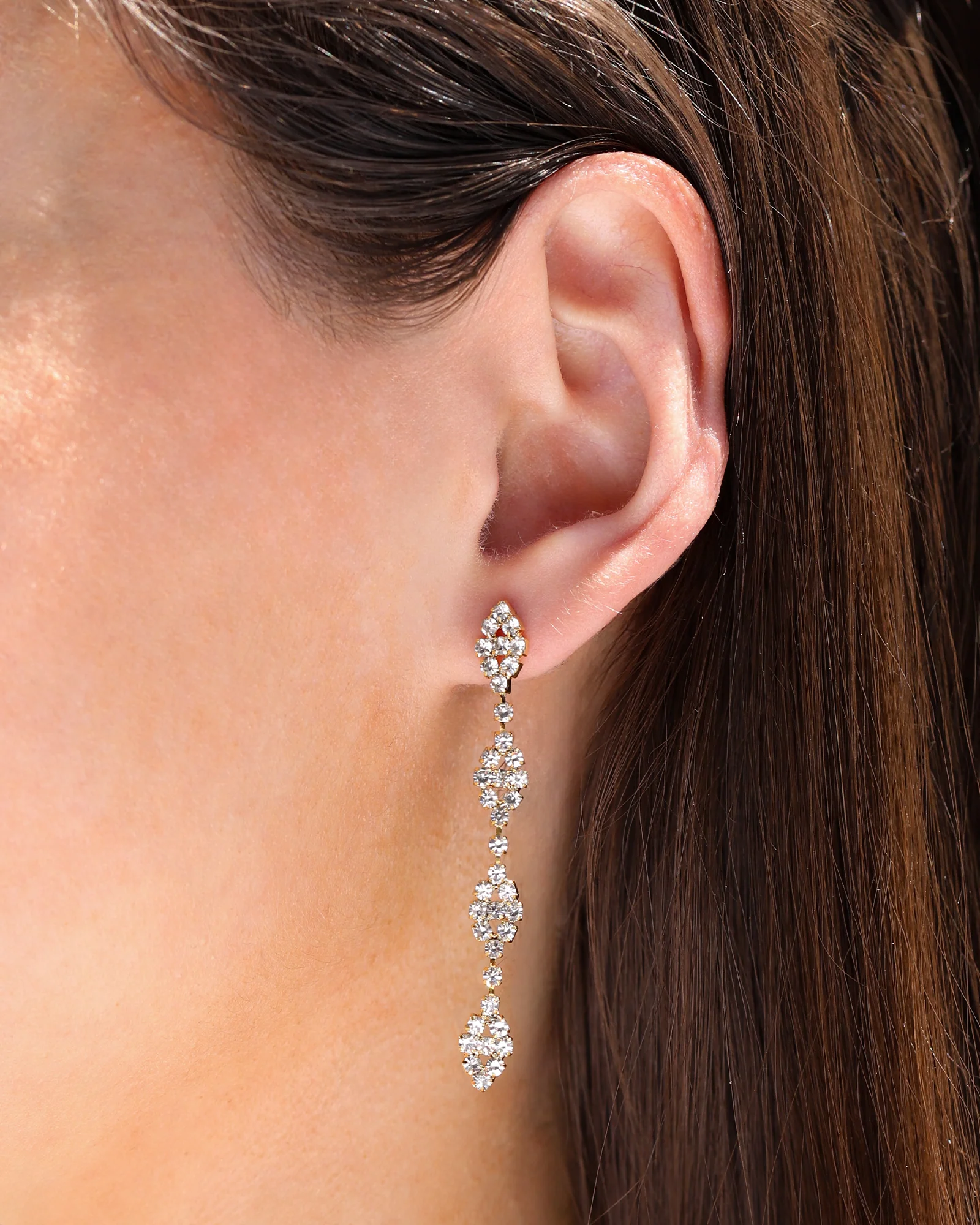 Crystal Marquise Cluster Drop Earrings - Image 2
