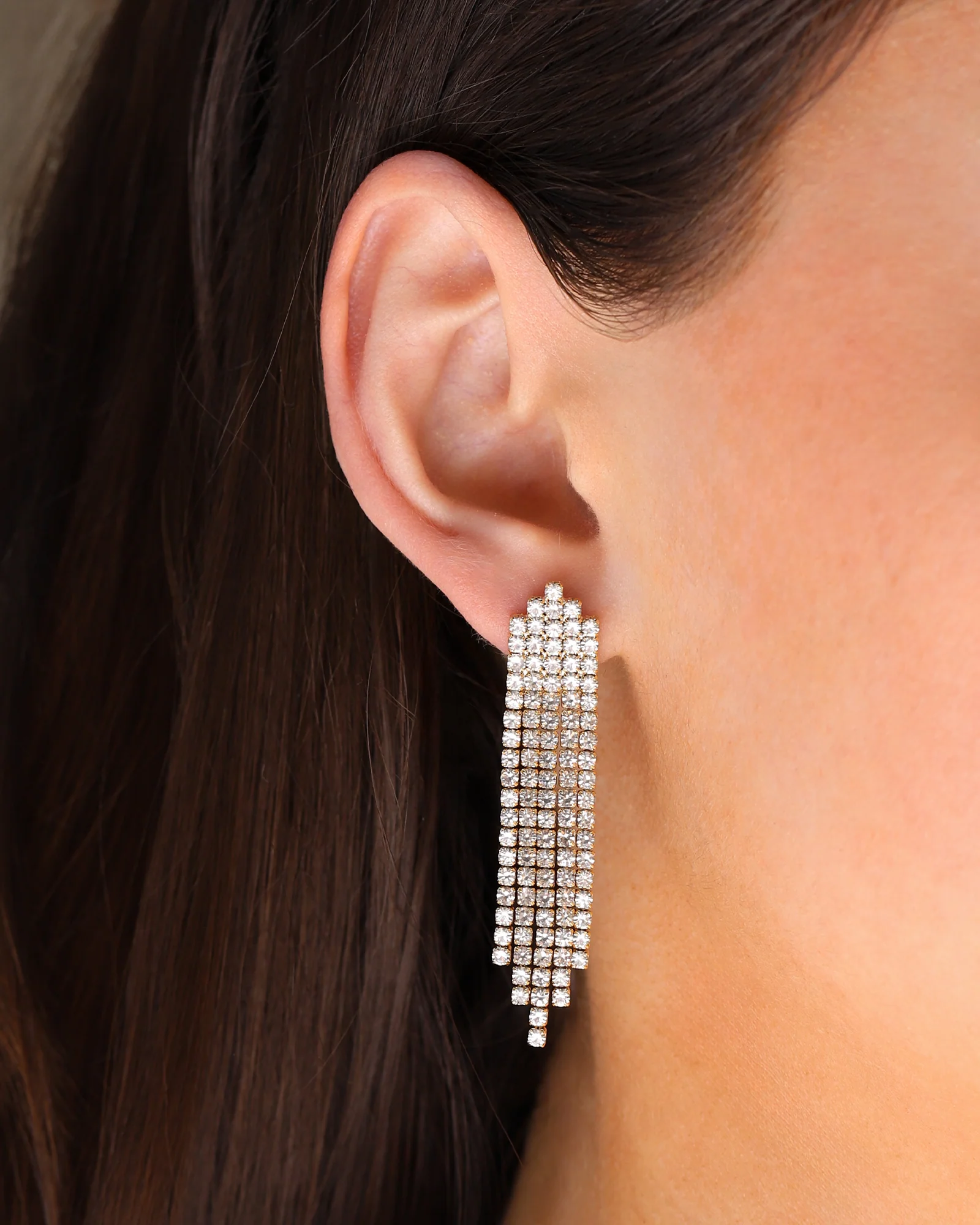 Crystal Waterfall Earrings - Image 2