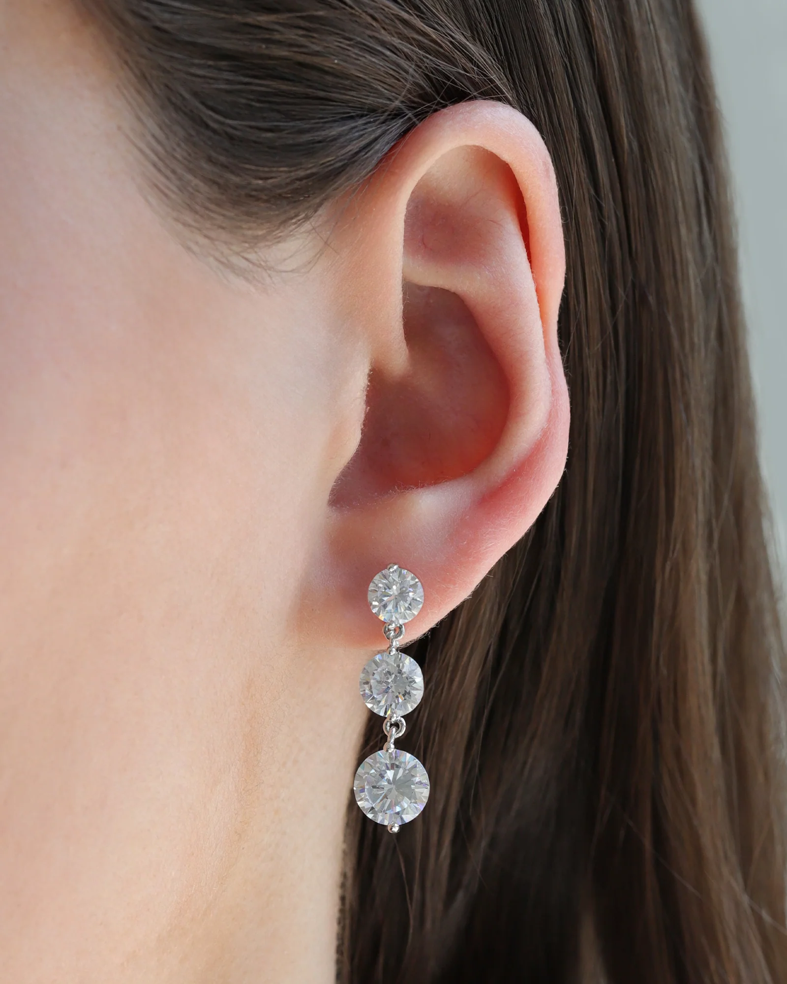 Gradual Trio Crystal Earrings - Image 2