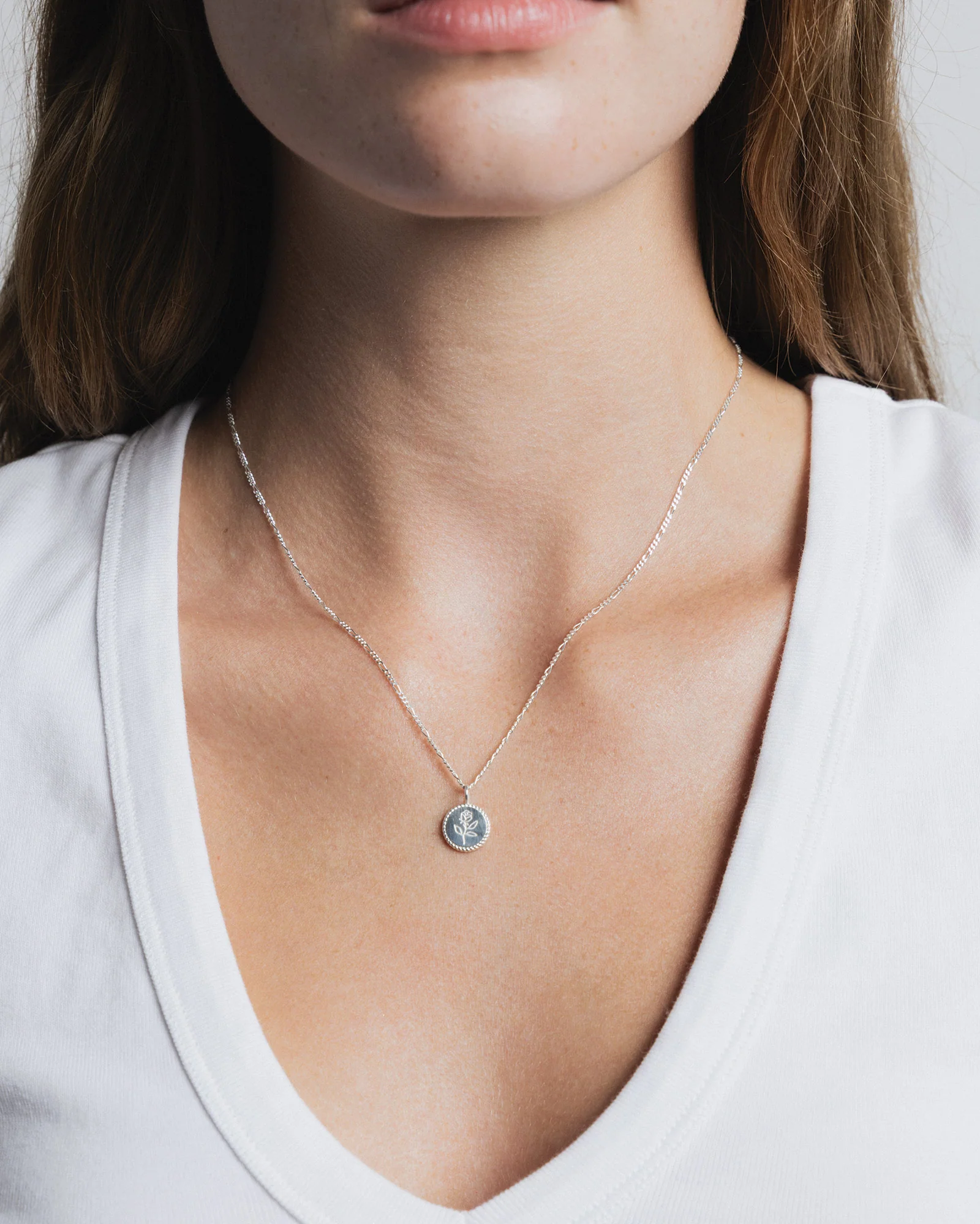 Mini Rose Coin Necklace - Image 2